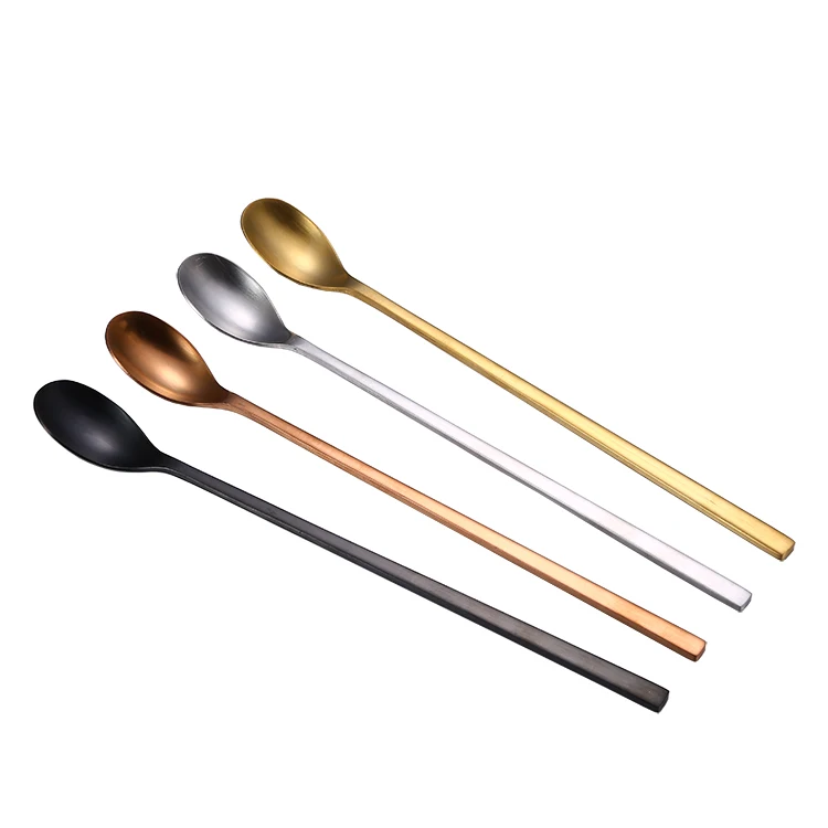 

Matt Stainless Steel Long Handle Bar Cocktail Mixing Ice Tea Stirring Spoon, Silver