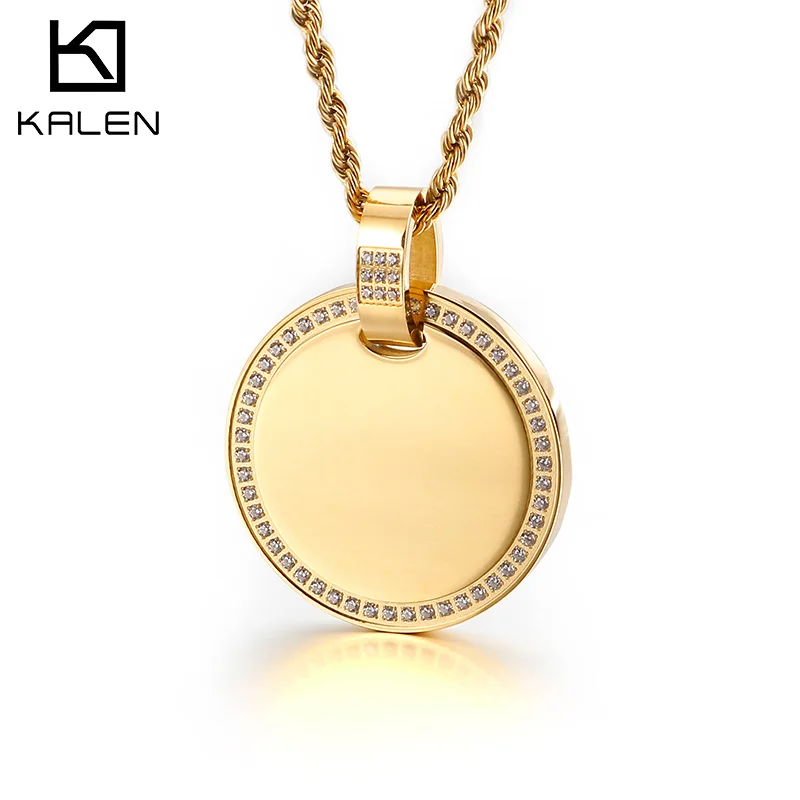 Charm Party Accessories Long Chain Necklace Zircon Jewelry Round Pendant Necklace