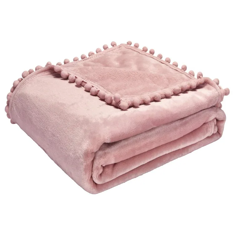

Luxury thick fleece blanket custom embroidery logo train fleece blanket