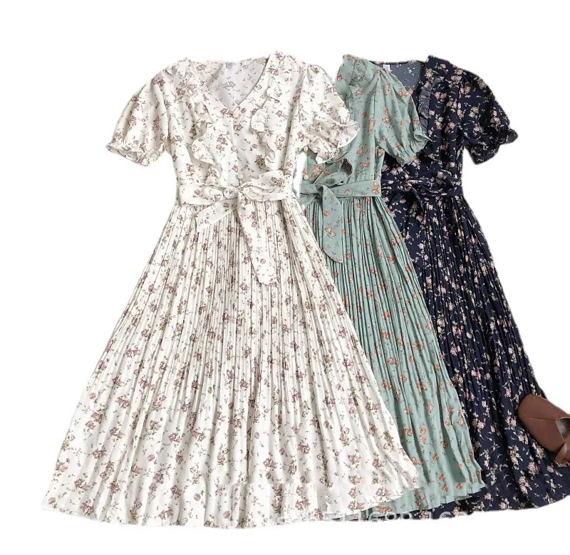 

WD-11 Stock wholesale Europe America and Africa print skirt summer sexy OL floral dress, Customized color