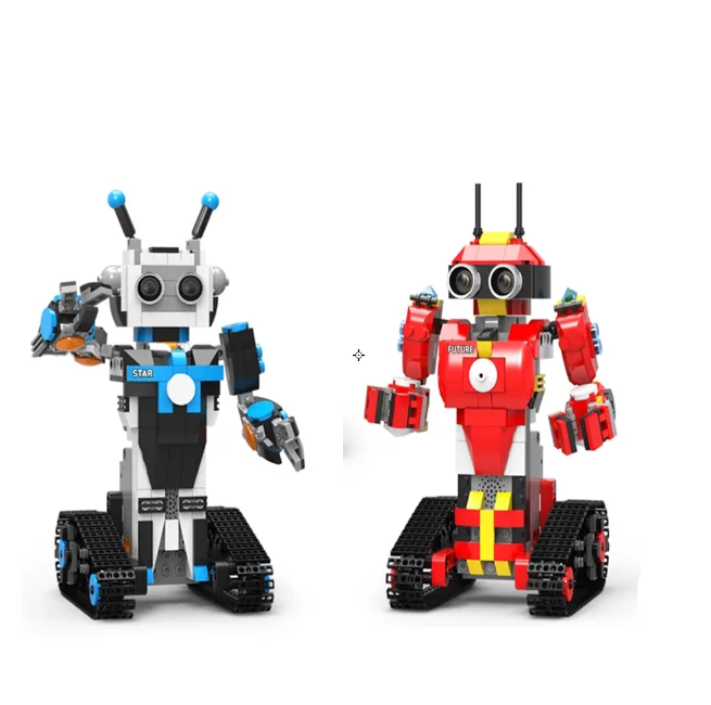 

Intelligent Block Set RC Programming Robot Educational Smart Remote Control DIY Robot Model Building Bricks Toys For Kids, Red/grey