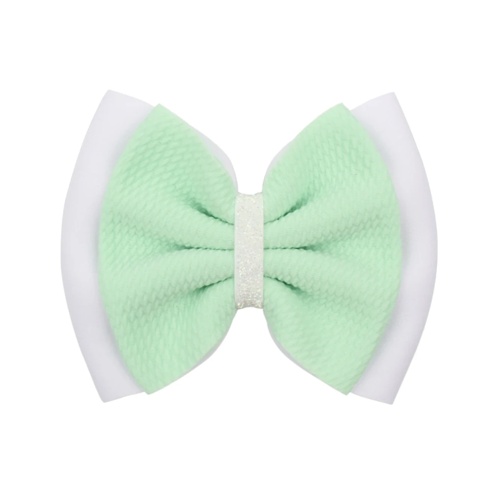 

2021 6" Double Layer Puff Bullet Fabric Hair Bow Barrette For Girl DIY Hair Accessories Hair Clip Headwear, 5 colors available