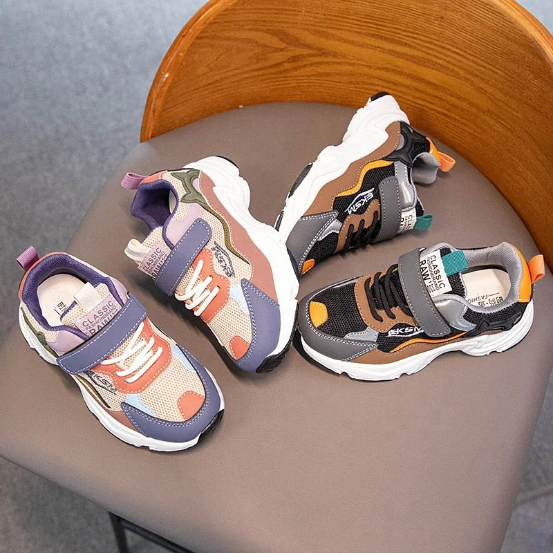 

Kids Footwear Shoes Child Sneakers Casual Baby Running Trainers Shoes Breathable Children Sport Causal Shoes, Black purple