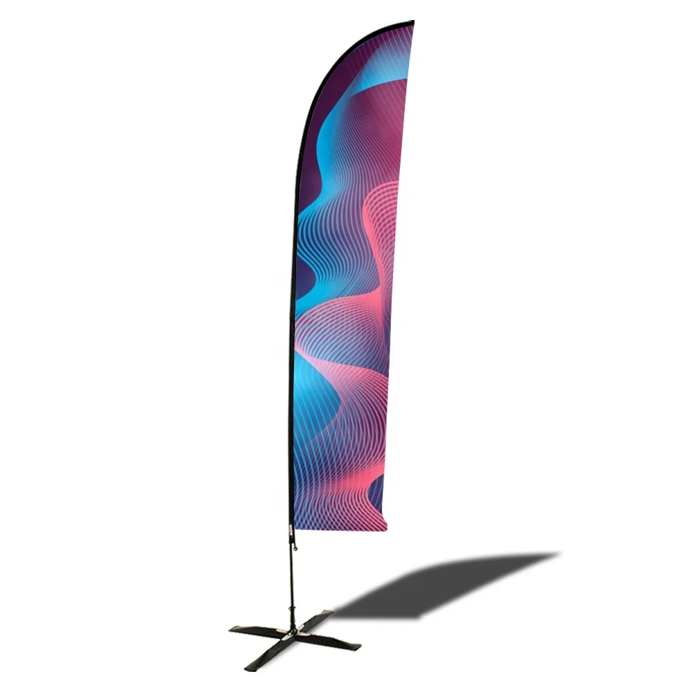 

Outdoor Custom Polyester Feather Flag Banner Printing Design Your Own Company Flag, Cmyk 4 color printing