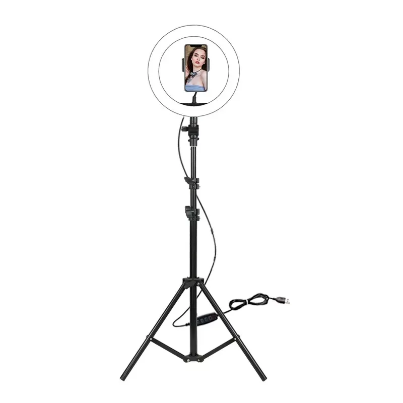 

Top seller 10 inch 26 cm Dimmable Photographic lighting ring light stand with phone holder for youtube tiktok live streaming