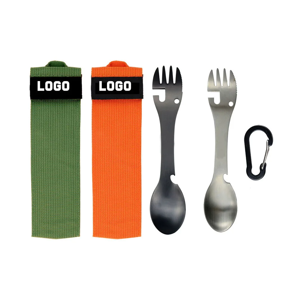 

Factory wholesale Camping Picnic Portable Opener Multifunction Stainless Steel Fork Spoon, Customized