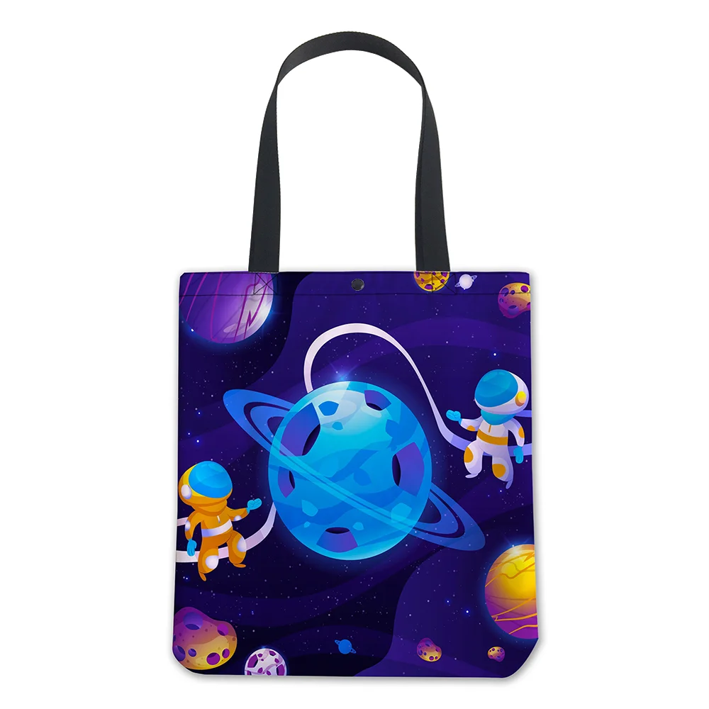 

2022 New Arrivals Fashion Starry Sky Logo Gift Sublimation Print Eco Friendly Foldable Reusable Tote Shopping Bag