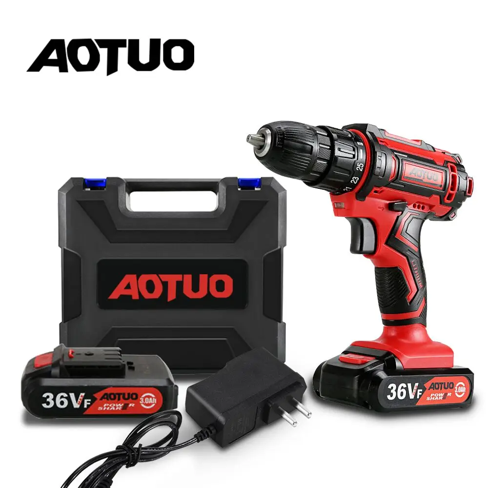 
36V electric screwdriver Lithium Ion Battery Power Tools 2 Speed Cordless drill Rechargeable Mini Multi function Drill  (62367420319)