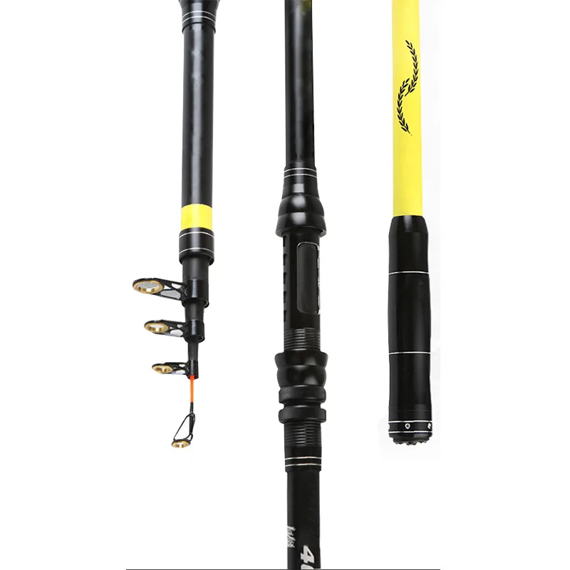 

High quality glass fishing rods 2.1m/2.4m/2.7m/3.0m/3.6m freshwater fishing pole flexible telescopic fishing rod pole, Gold/white/black