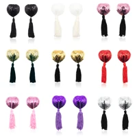 

9 Colors Sexy heart shape Sequins tassels nipple covers