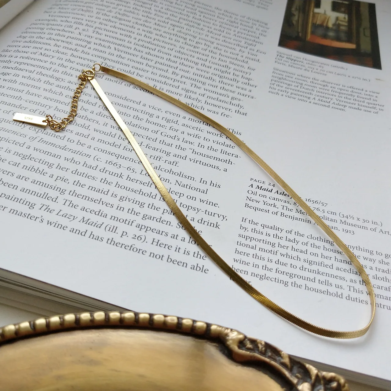

2021 Newest 18K Real Gold Plated Snake Necklace S925 Sterling Silver Flat Mariner Snake Chain Choker Necklace