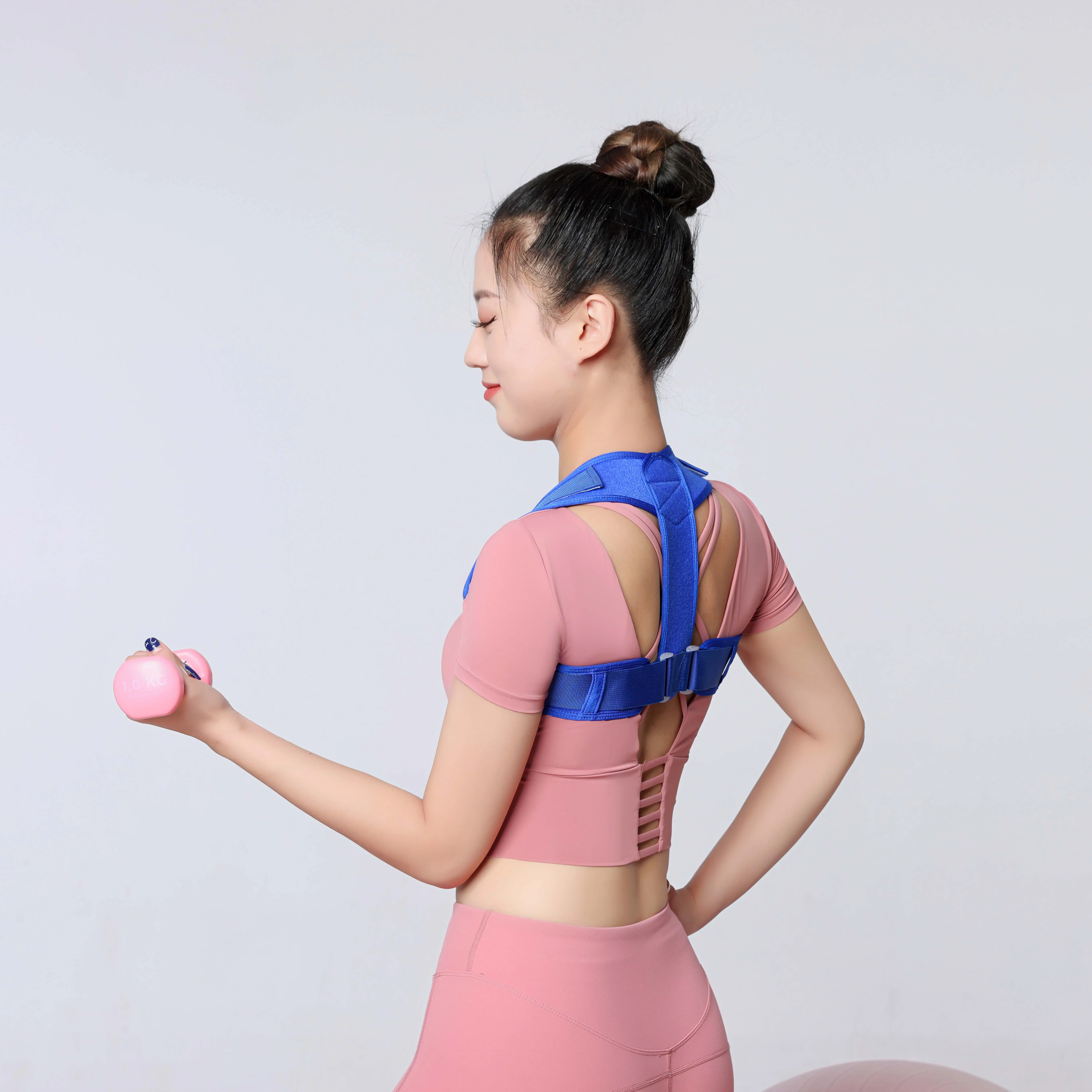 

Amazon's medical adjustable back posture corrector wireless pillow smart corrector back posture corrector postural, Pink,nude