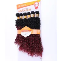 

Eunice HairCheap Kinky Curly Weaving 6pcs/pack 16 18 20" 1B(Black)Double Weft Hair Weave Bundles Synthetic Hair Extensions