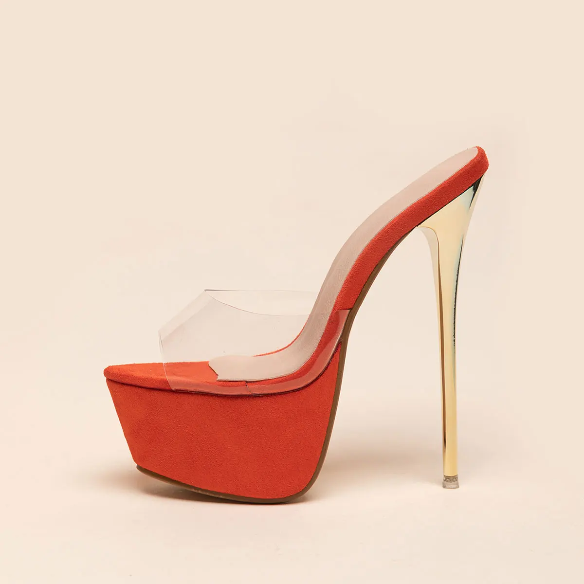

2022 new sexy stiletto platform sandals slippers orange black