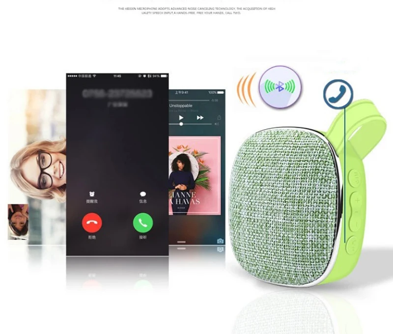 fashion fabric outdoor sport cloth Bluetooth speaker for mobile phone - ANKUX.COM