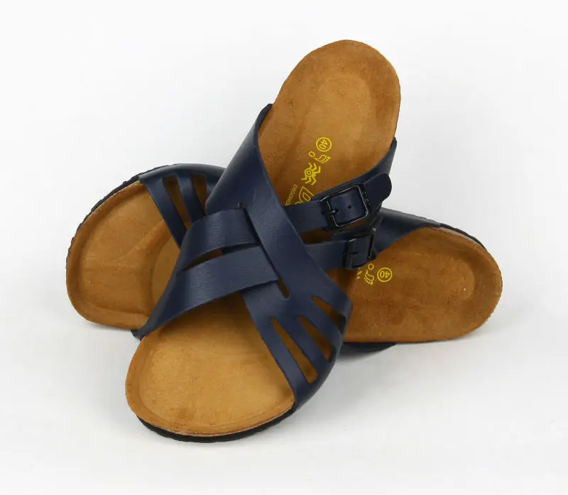 Genuine Leather Cork Sole Sandal Factory Men Outdoor Indoor Slippers ...