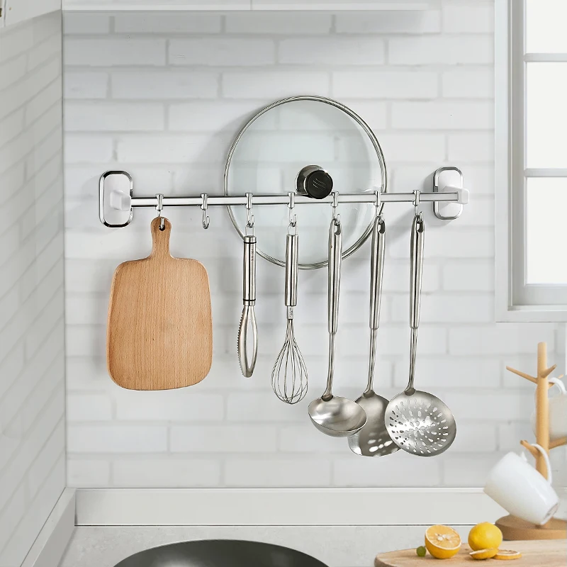 

Wholesale Price Organizer Rack Storage Kitchen Stainless Steel Wall Hanging Hook