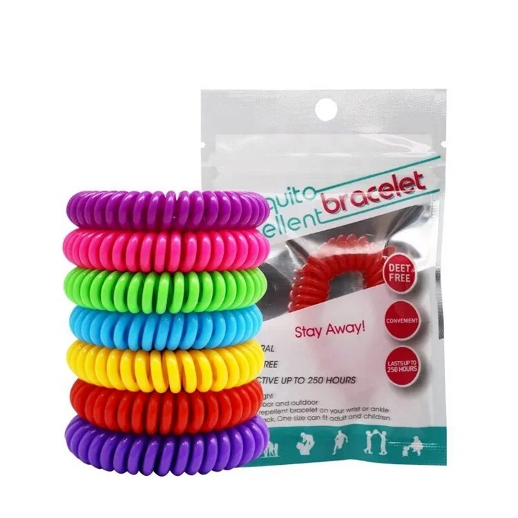 

Factory wholesale hot sale color EVA coil mosquito repellent bracelet plant essential oil cheap anti-mosquito bracelet, Picture