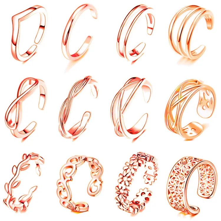 

Temperament 12 Foot Ring Women Silver Copper Plated Silver Color Preserving Electroplating Thick Silver Foot Ring, Picture shows