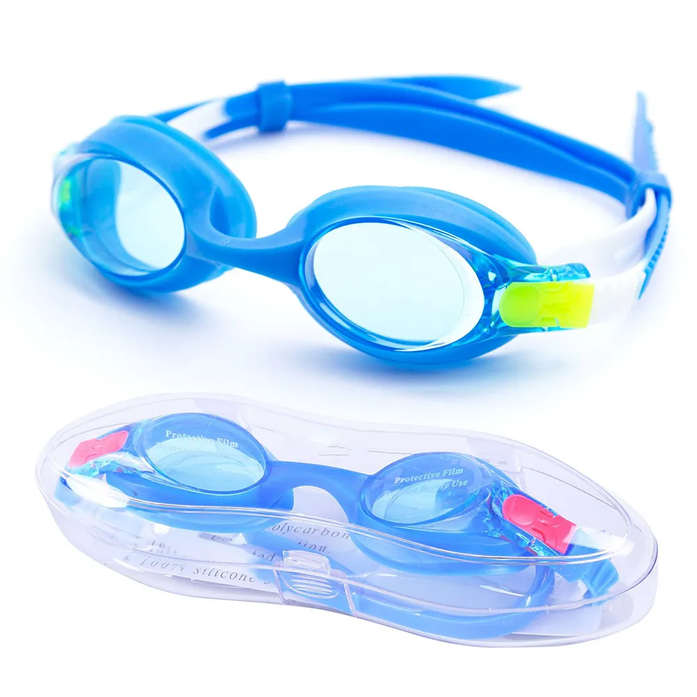 

High Quality New Colorful Design 2022 Kids Anti-fog Competition Swimming Goggle, 4 colors yellow/blue/red/pink