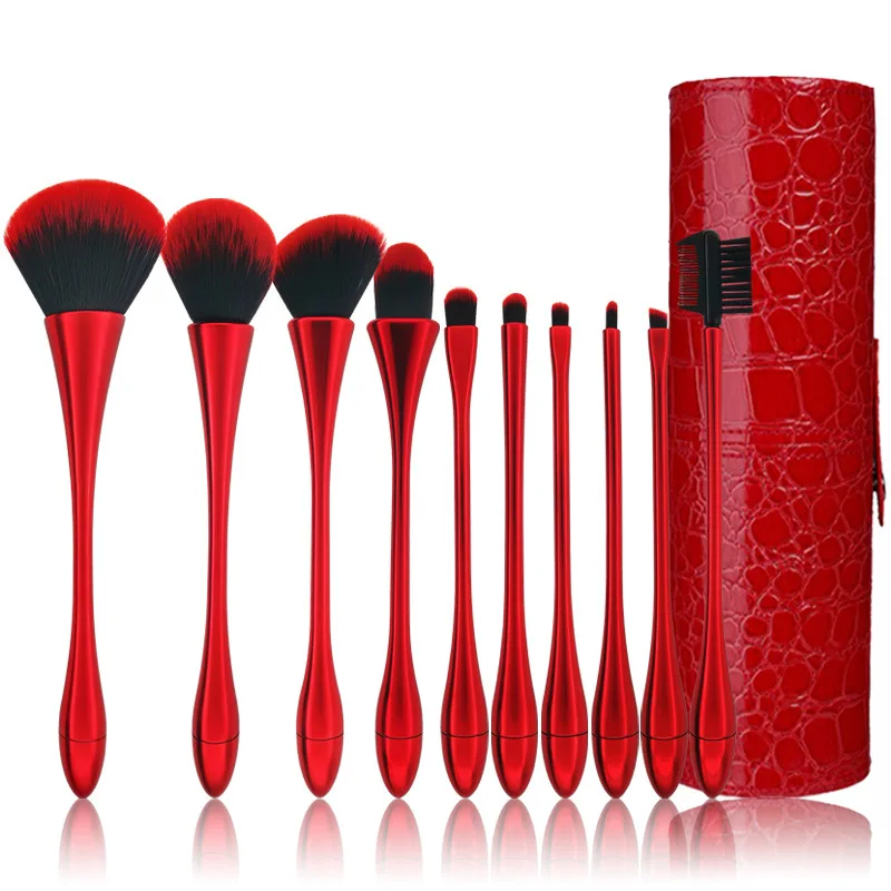 

High quality private label makeup brush set makeup brush set sample red makeup brush, Customizable color
