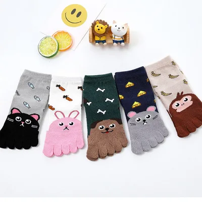 

Cute cartoon pattern for children's toe cotton socks