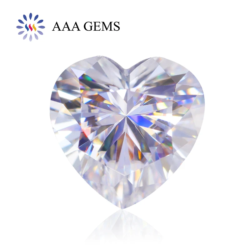 

AAA Gems Synthetic 5mm,6mm,7mm GH 1cts Loose Stones Heart Moissanite Diamond