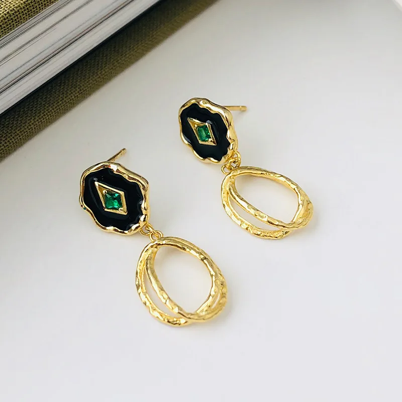 

VIANRLA 925 sterling silver vintage minimalist earrings 18k gold plated handcrafted earrings