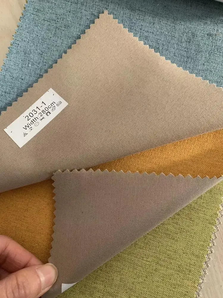 
Nanometer coated full shading various colors linen blackout hotel room curtain 