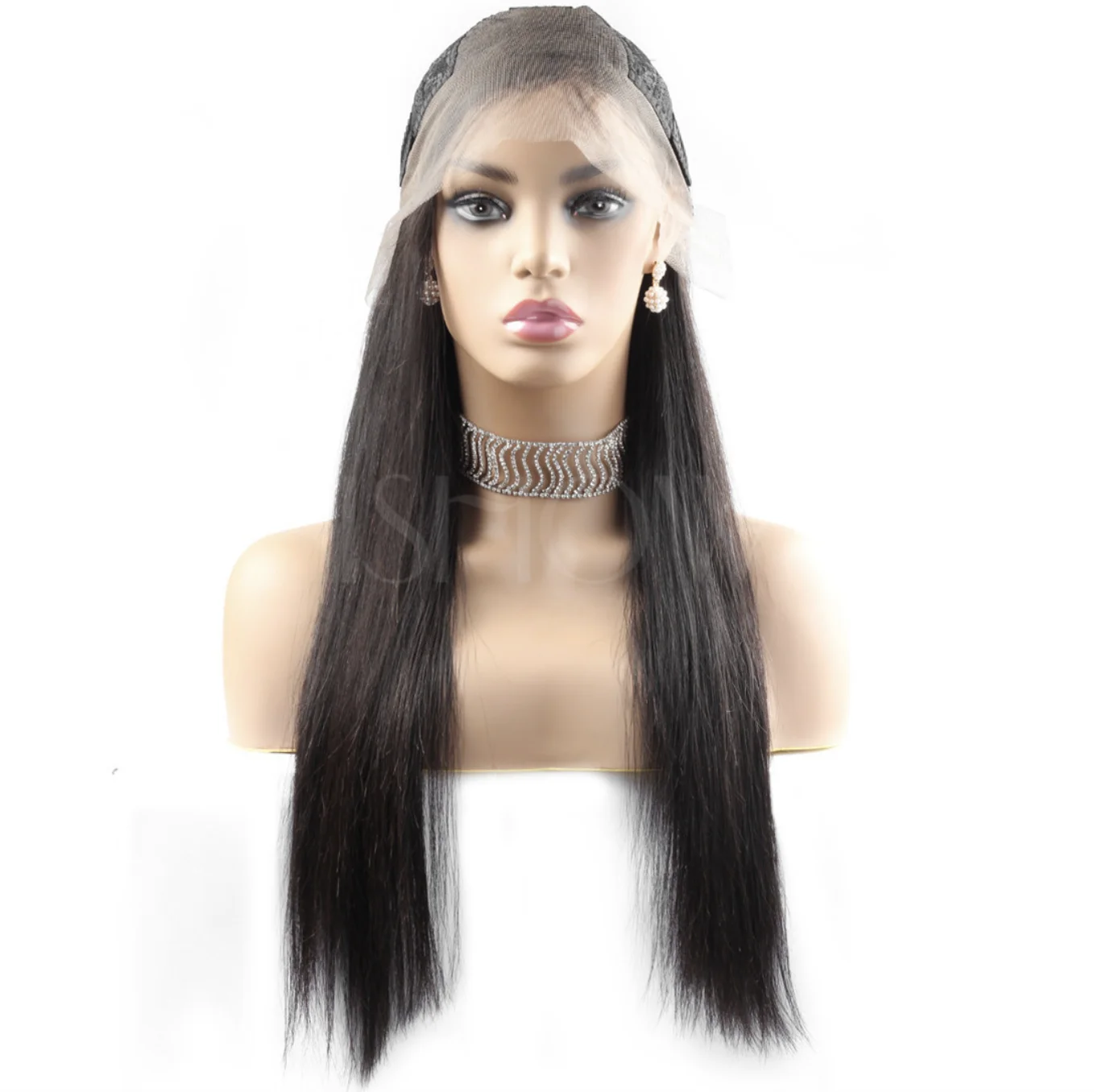 

Wholesale 100% human hair straight full lace headgear straight 4*4 Lace wig, Multi color, custom