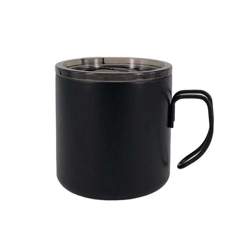 

Wholesale Stainless Steel 304 Double Wall Cup With Steel wire handle Insulated Beer Mug Thermal Milk Coffee Cups