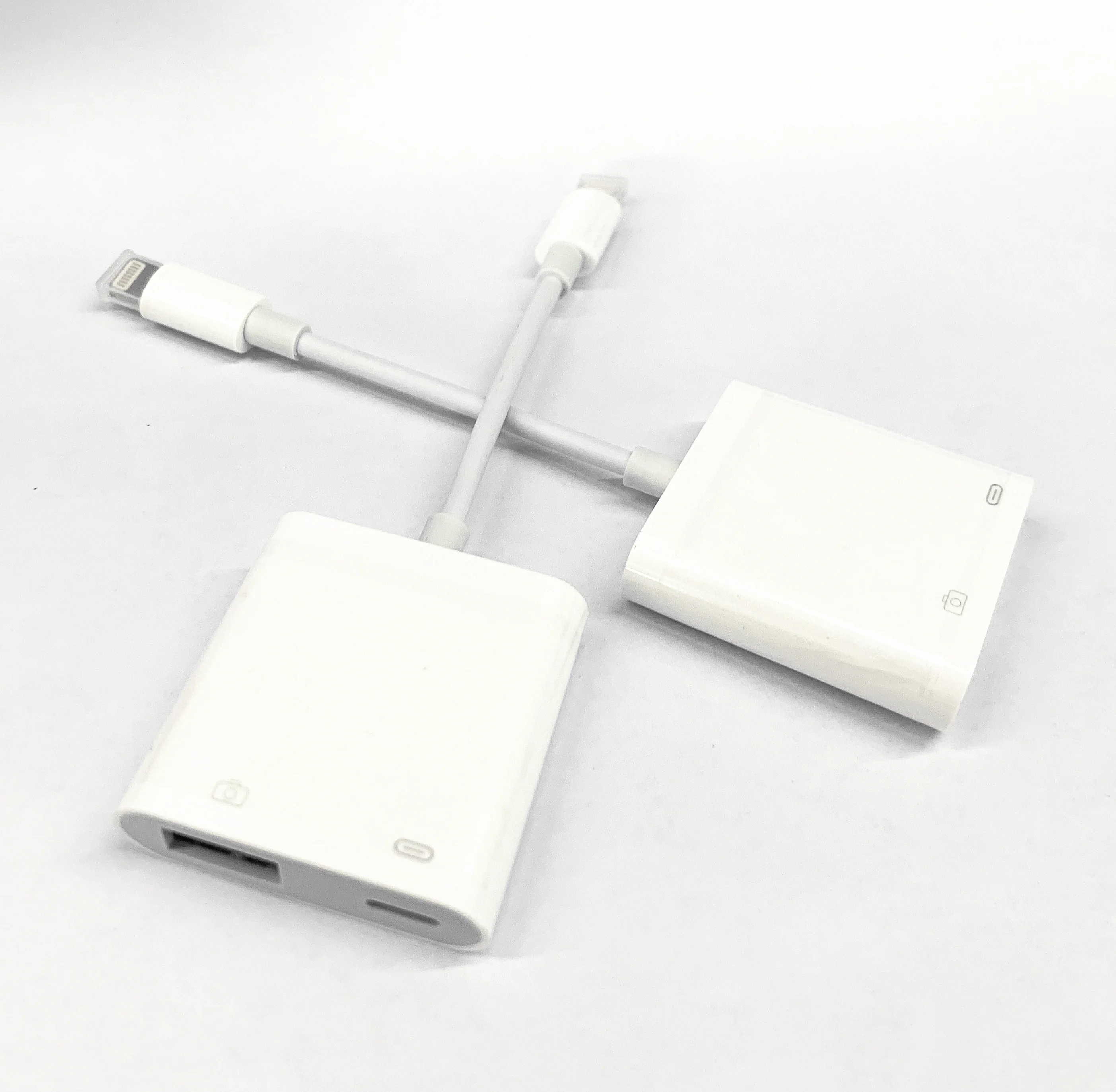 

USB Camera Adapter 2in1 USB Female OTG Data Sync Cable Compatible with iphone ipad Support Card Reader IOS splitter