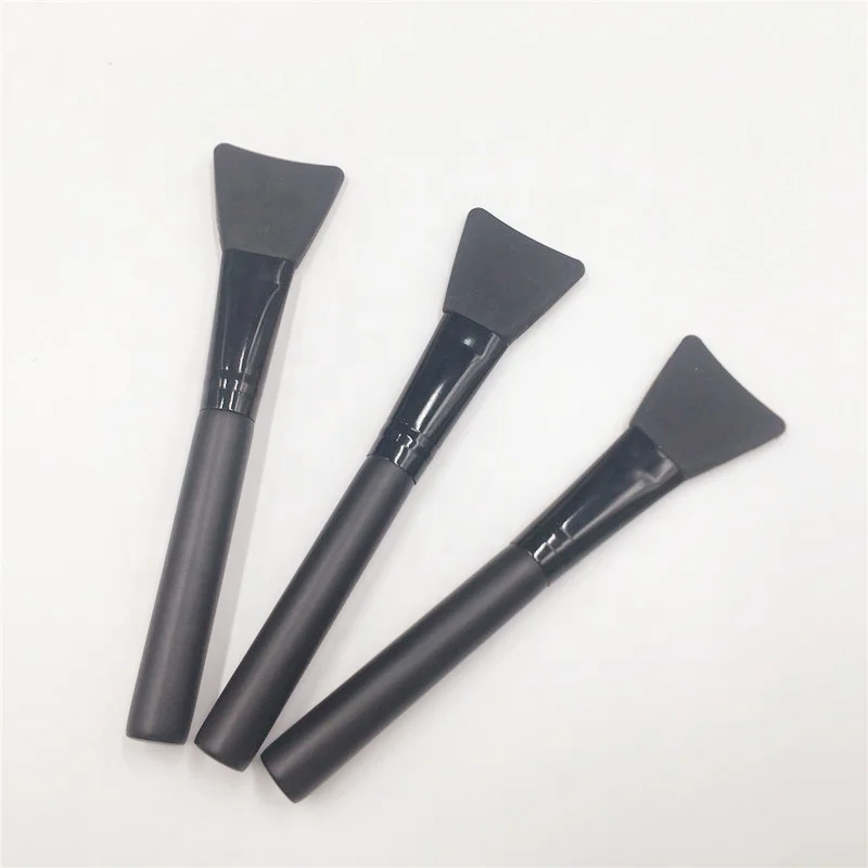 

Your Own Brand All Black Silicone Facial Mask Brush Cosmetic Applicator Tool Flat Head Vegan Makeup Mask Brush Private Label