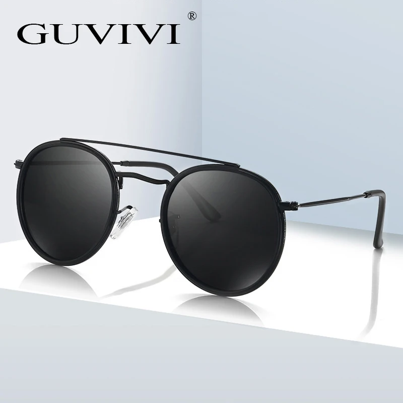 

GUVIVI New acetate sunglasses polarized round sunglasses men Fashion round retro sunglasses 2019, Mix colors