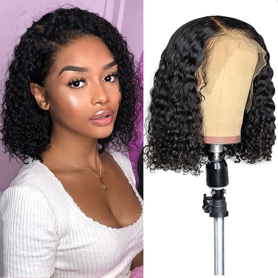 

orange Brazilian Curly Bob Wig Human Hair Lace Front Wigs Short Wig 150% Lace Glueless For Women Unice cheveux humain perruque