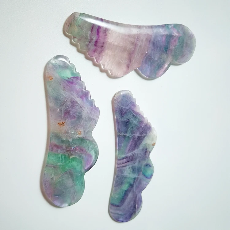 

2020 hot selling high quality quartz jade roller guasha beauty facial massage fluorite gua sha jade roller with box
