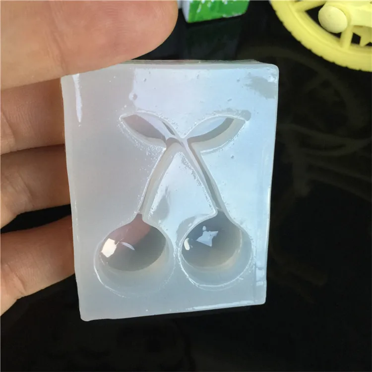 

Y1978 shiny cherry shaped silicone keychain molds for Diy, Random