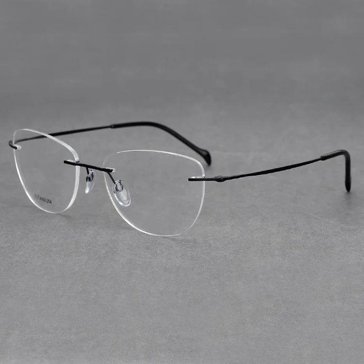 

2020 Optical Eyeglasses Rimless Reading Glasses titanium glasses