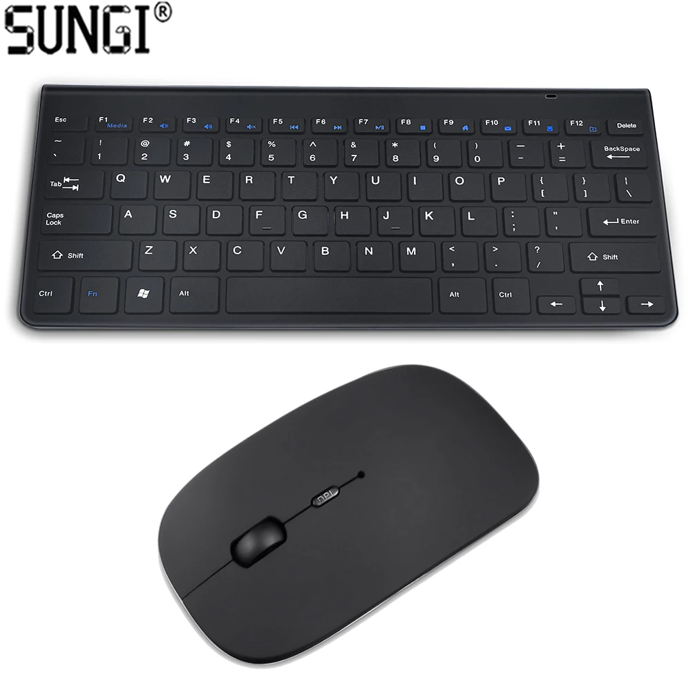 

SUNGI Factory Supply Portable 2.4G Wireless Keyboard and Mouse Combo Sets with USB Receiver for Home Office Use, Golden / rose gold / silver