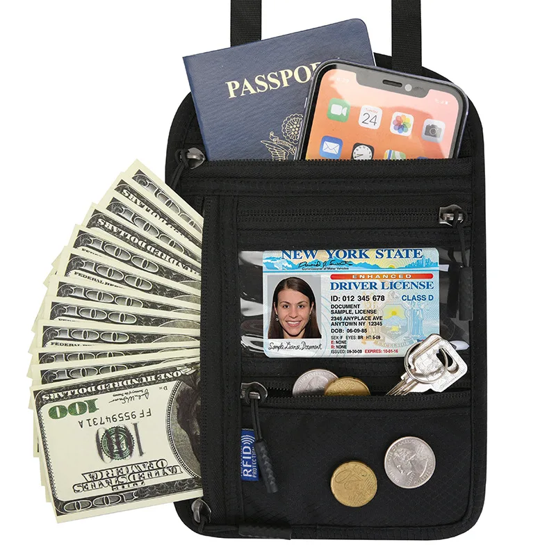

Custom Passport Holder Passport Ticket ID Card Credit Card Holder Storage Bag Travel Passport Cover Purse Wallet, 5 colors