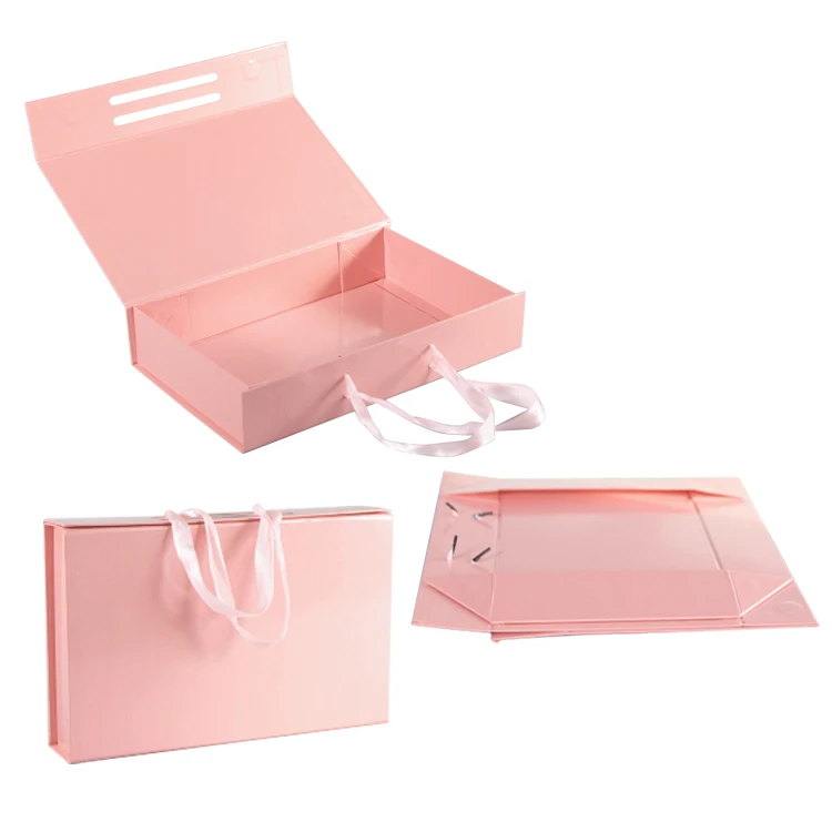 

wholesale Flat Fold rectangle magnetic packaging paper Folding box cardboard foldable magnetic close box