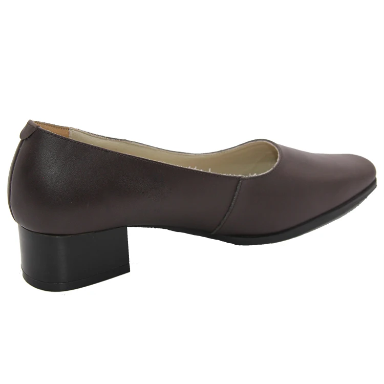 
Fashion brown leather women shoes pumps 