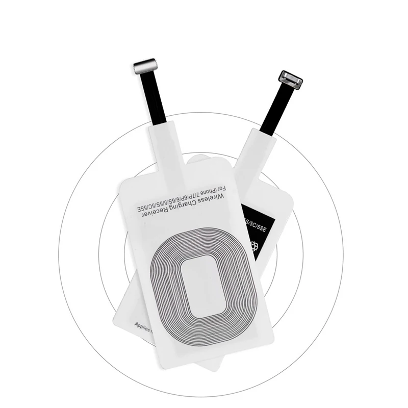 

High Quality Compatible Coil Fast Charging Qi Wireless Charger Receiver Inductive Charging Adapter For iPhone, White