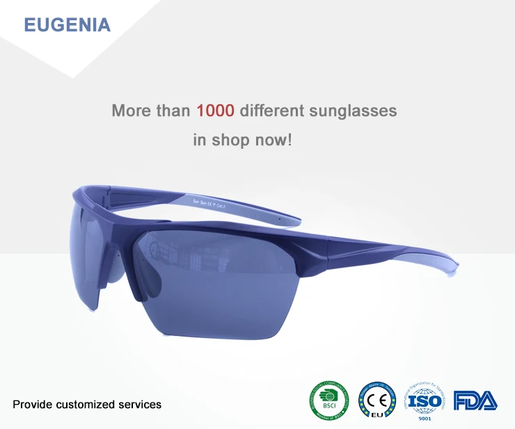 EUGENIA UV400 Men Rubber OEM Polarized Lens Sports Sunglasses