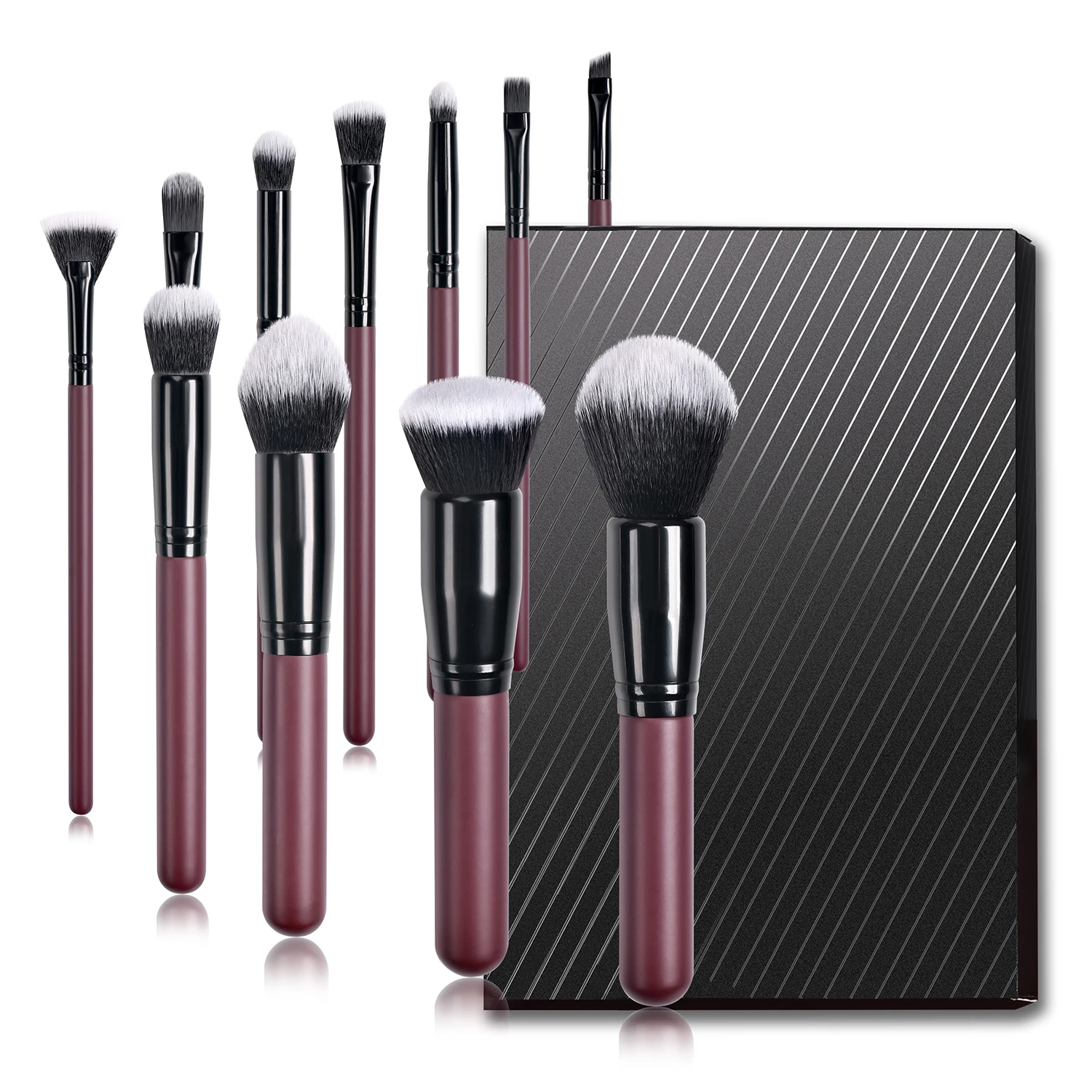 

11pcs private label claret makeup brush wholesale new style wine red make up eye cosmetic brush set