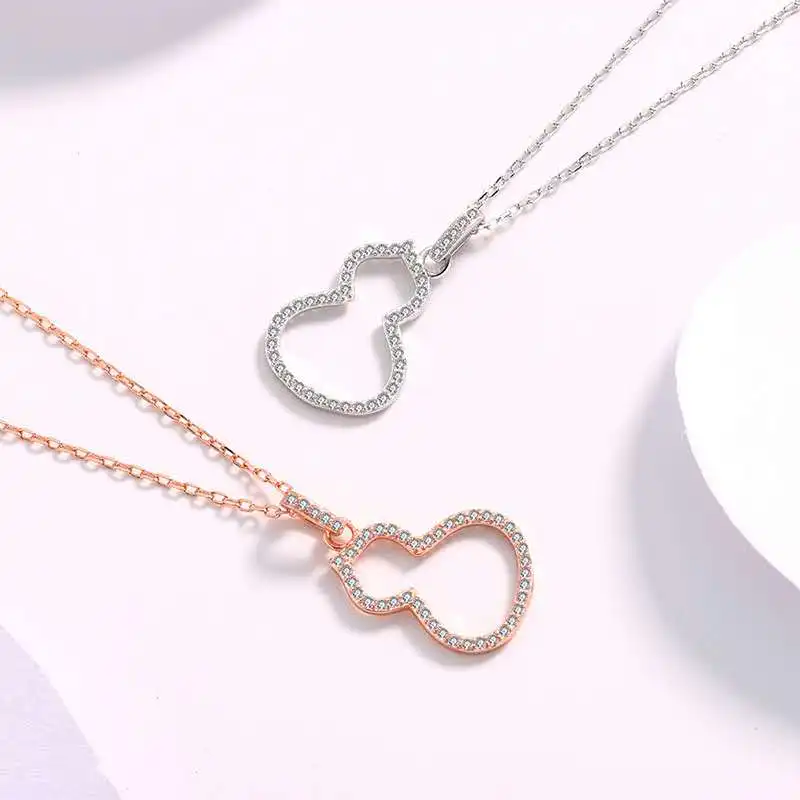 

925 sterling silver necklace for women Korean version of simple gourd pendant clavicle chain