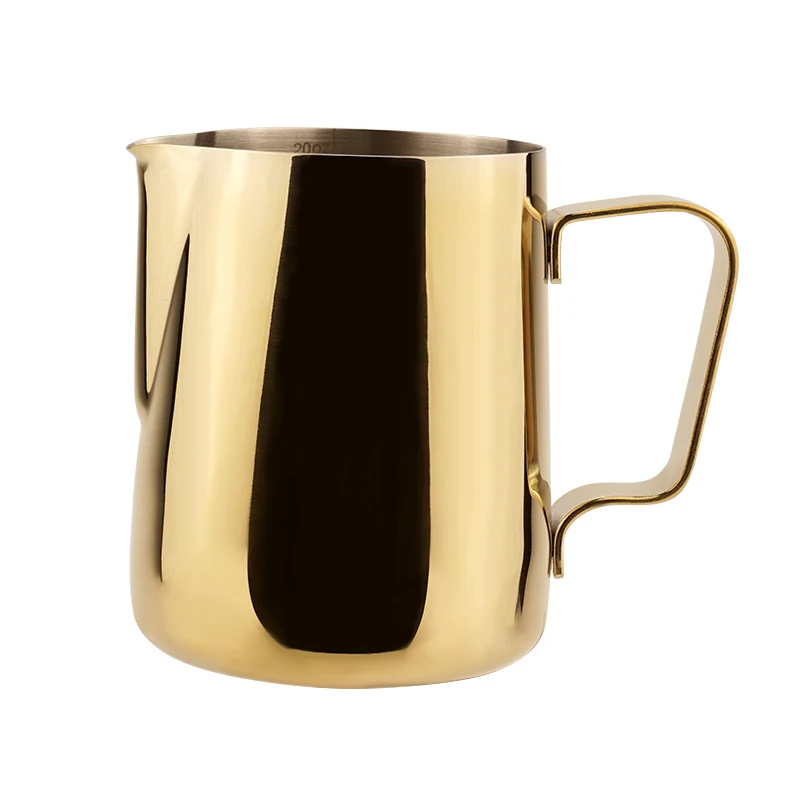 

Wholesales 350/600ml Espresso Barista Latte Art Coffee Making 600ml Frother Stainless Steel Coffee Pitcher Milk Jug, Silver, gold, customizable