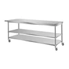 3 tier restaurant hotel kitchen metal custom size big mobile repair fold up 304 stainless work table
