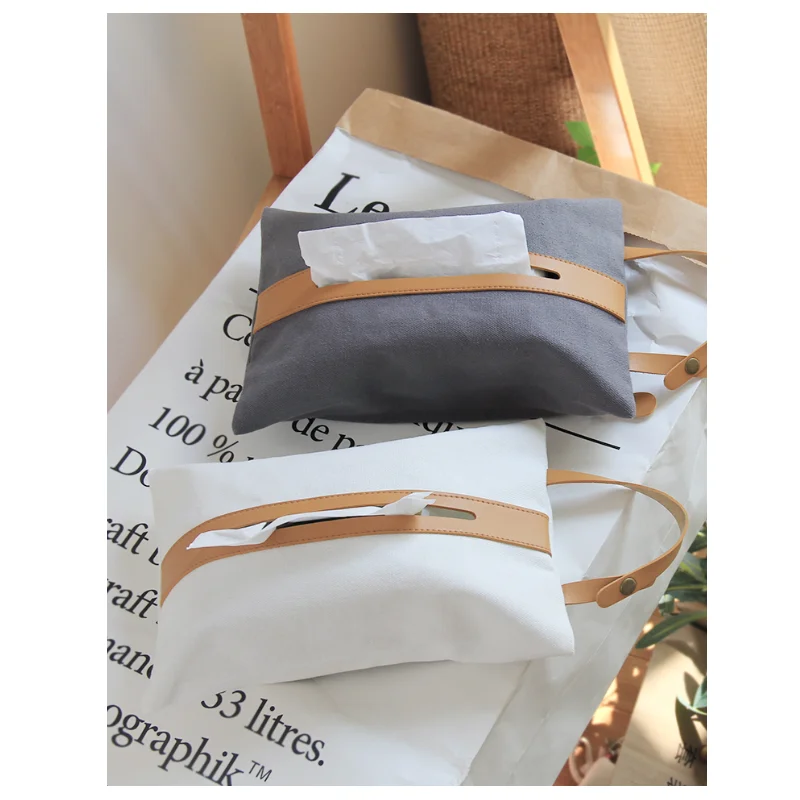 

New Design Japanese - style Cloth Tissue Cover Hanging Tissue Bag Bathroom Living Room Car Tissue Box Napkin Holder, Multi-cplor /personalized color