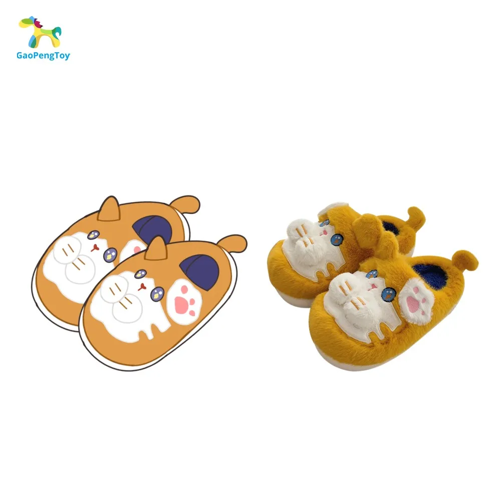 

Winter Plush Cartoon Animal Slippers For Women Men Indoor Home Bedroom Flat Slippers Shoes New Customized Designer Wholesale